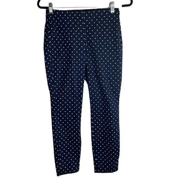 Old navy navy blue white polka dot dress pants